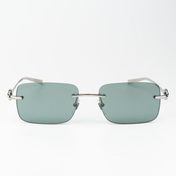 Gucci Women Sunglasses Silver Green Mirror Rectangle GG1703S 002 BRAND NEW main image 8